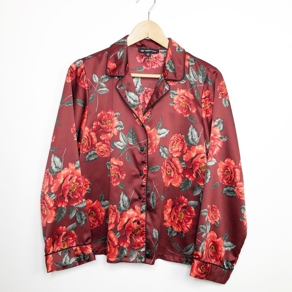 Inc International concepts, intimates, red floral, satin, two piece pajama set - Picture 11 of 16